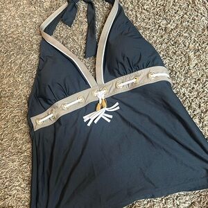 Eco Swim Black Neutral‎ Halter Bikini Top Size 8